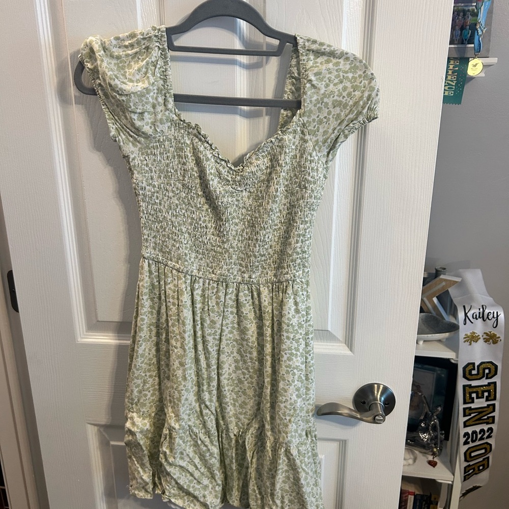 Hollister Green Floral Mini Dress